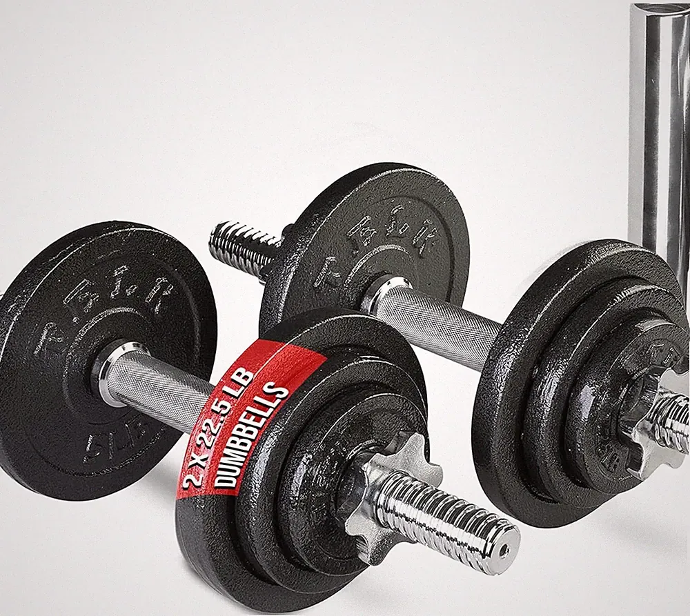 Adjustable Dumbbell Set – Home Gym Weight Set with Baked Enamel Cast Iron