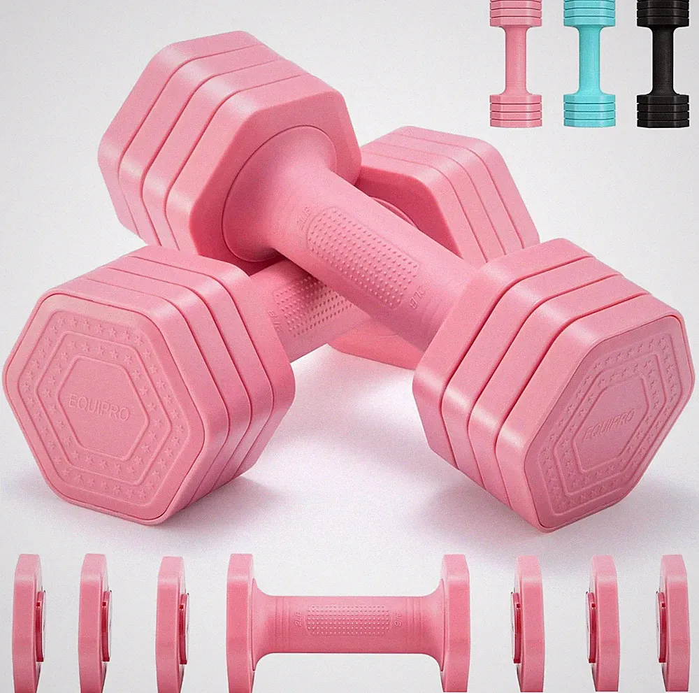 Adjustable Dumbbell Set, in Free Weights Dumbbells Set for Women, Weights for