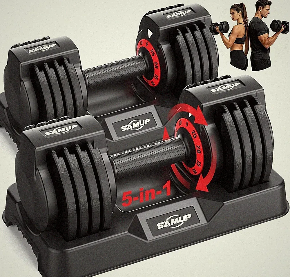 Adjustable Dumbbell Set of 2 25LBS(50LBS) Weights Dumbbell Set