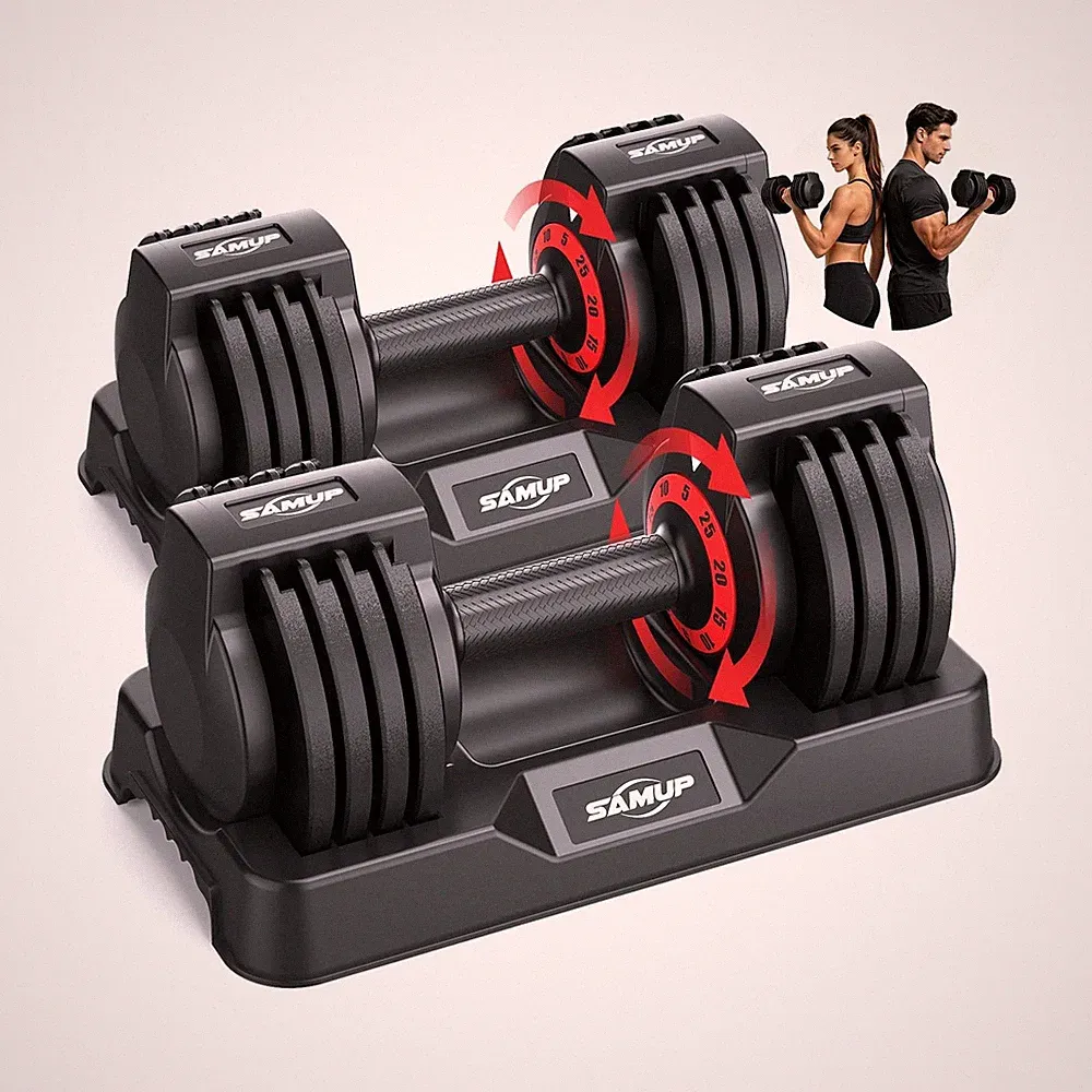 Adjustable Dumbbell Set of 2, 25LBS Pair(Total 50LBS) Weights Dumbbell Set