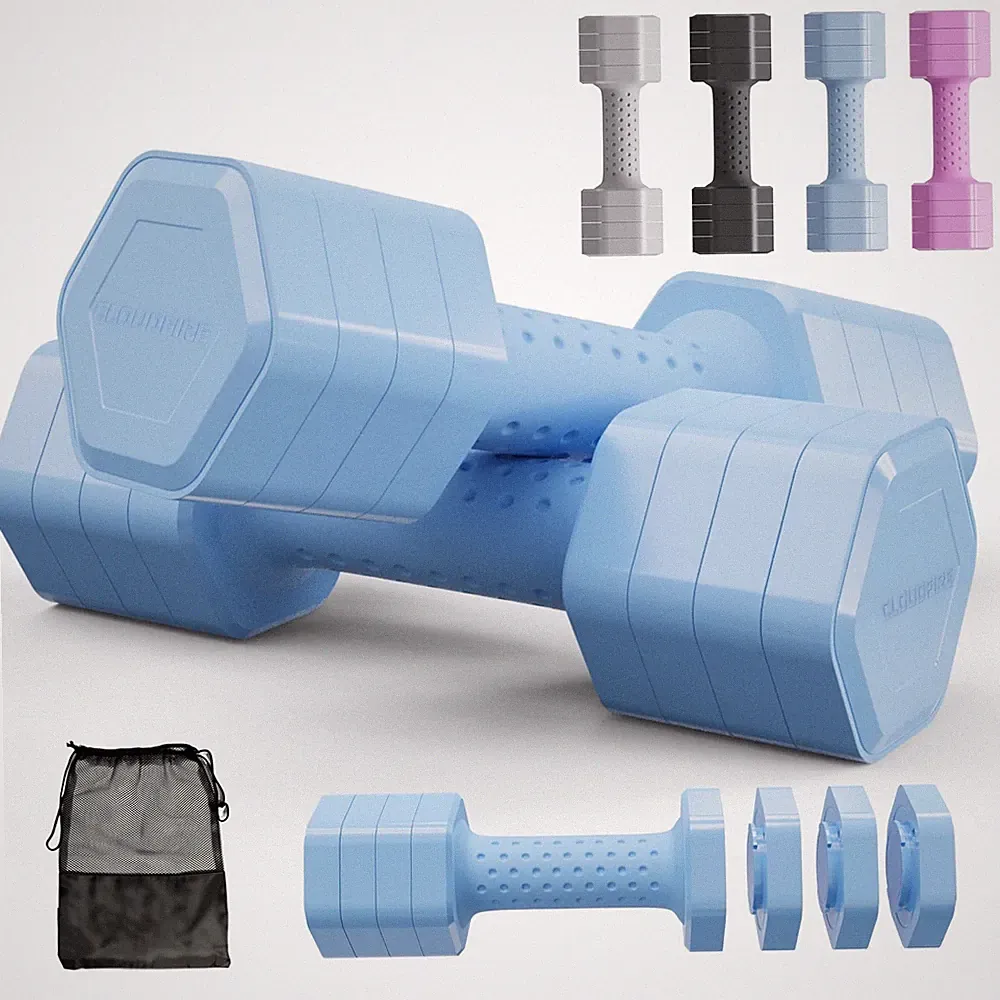 Adjustable Dumbbell Set of 2, 4 in 1 Free Weights Dumbbells Set for Women at...