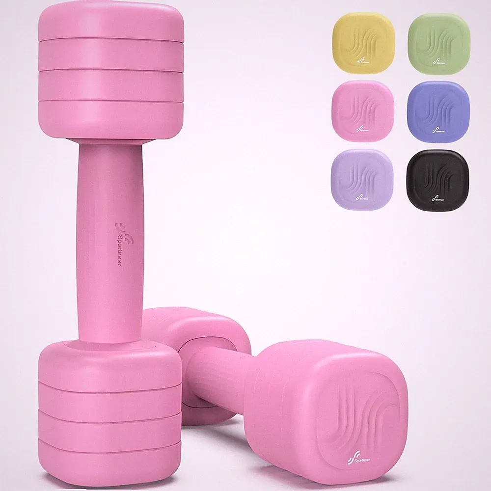 Adjustable Dumbbell Set of 2: 4 in 1 Free Weights Dumbbells Set for Women, Ha...