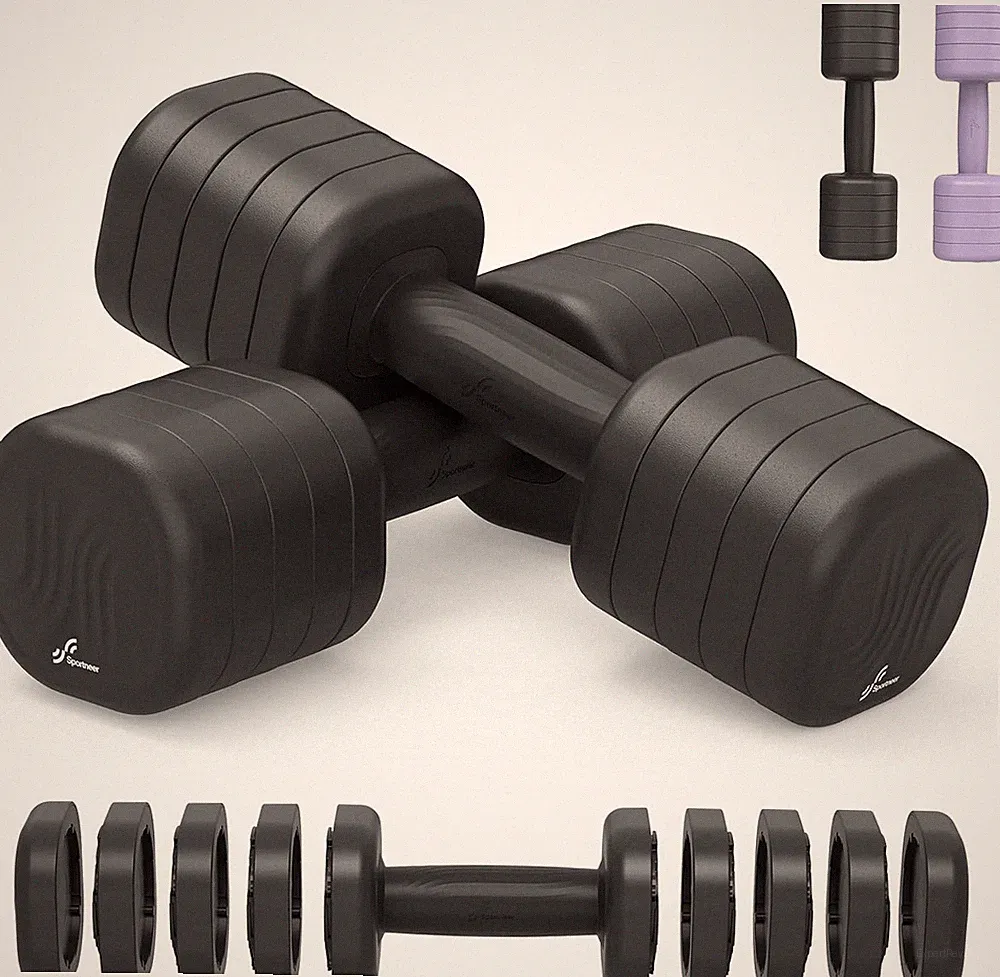 Adjustable Dumbbell Set of 2: 4 in 1 Free Weights Dumbbells Set for Women, Hand