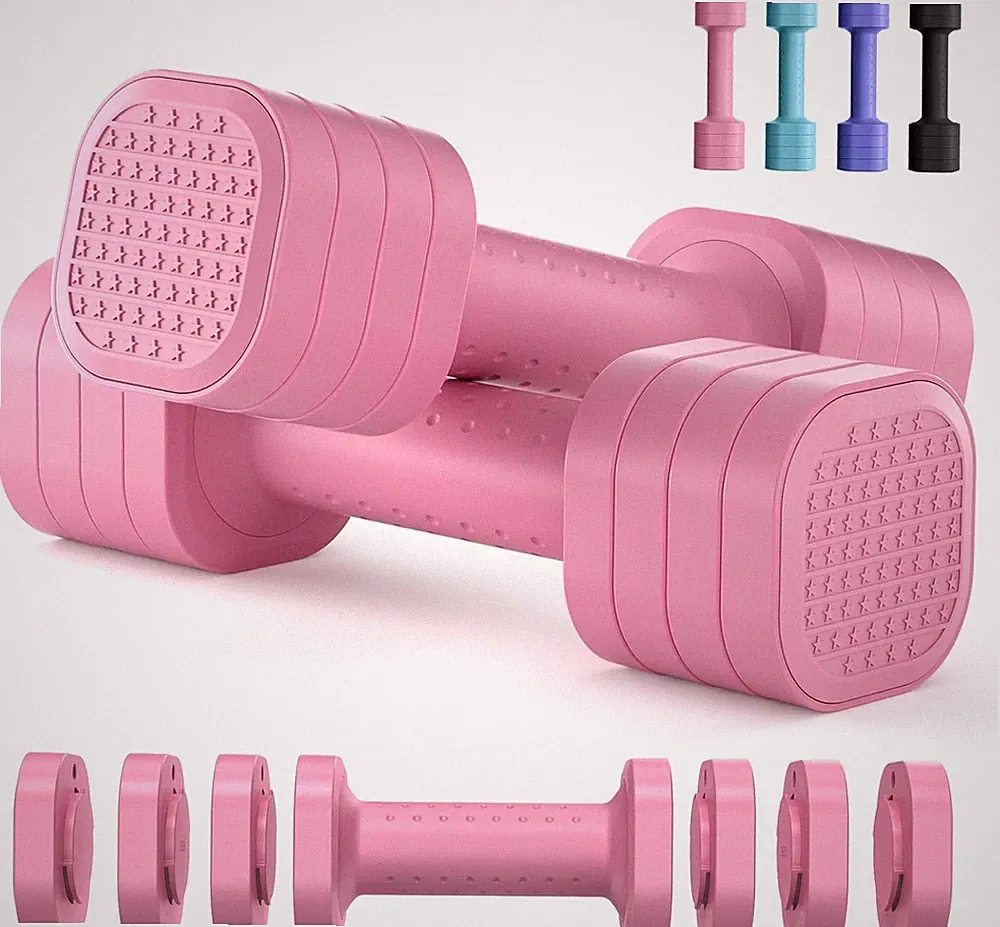 Adjustable Dumbbell Set of 2, 4 in 1 Free Weights Dumbbells Set for Women, Hand