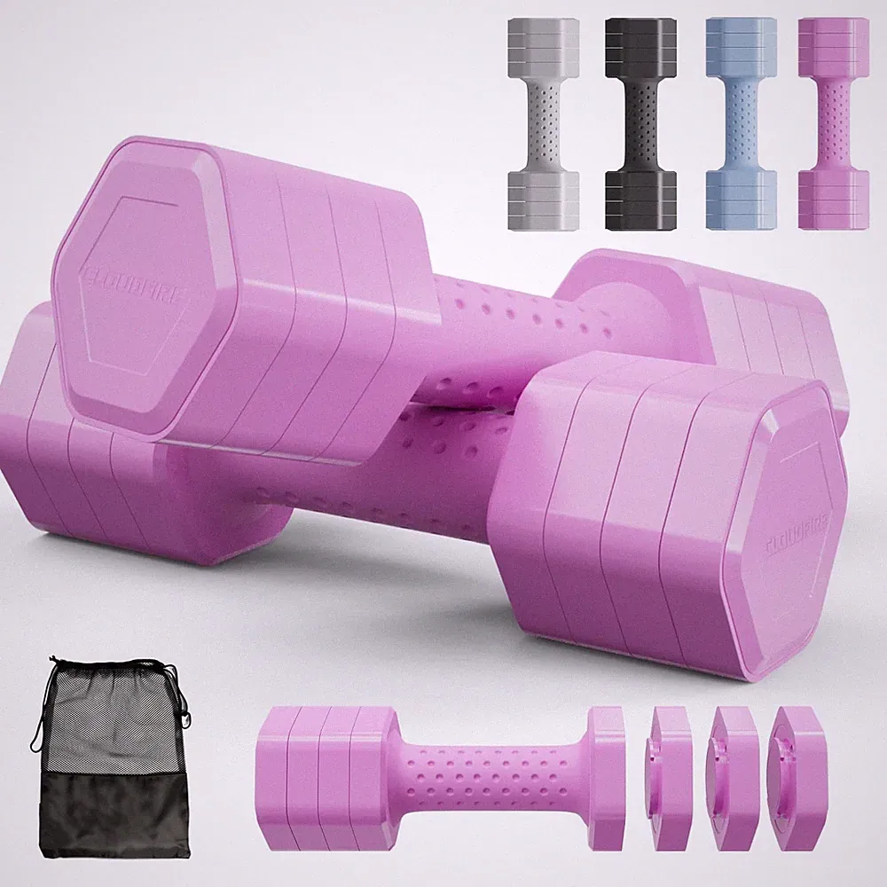 Adjustable Dumbbell Set of 2, 4 in 1 Free Weights Dumbbells Set, Hand Weights fo