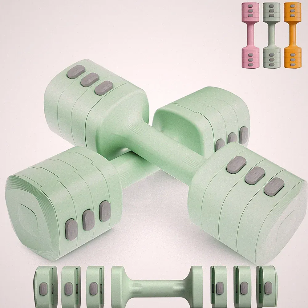 Adjustable Dumbbell Set of 2, 4 in 1 Free Weights with Fast Adjustment, Each...