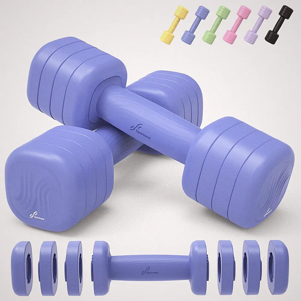Adjustable Dumbbell Set of 2: Sportneer 4 in 1 Free Weights Dumbbells Set for...