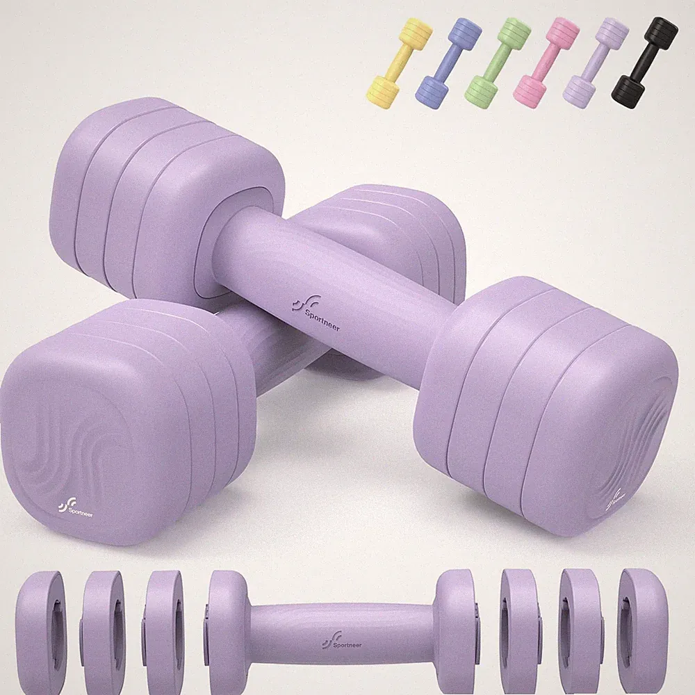 Adjustable Dumbbell Set of 2 Sportneer 4 in 1 Free Weights Dumbbells Set for...