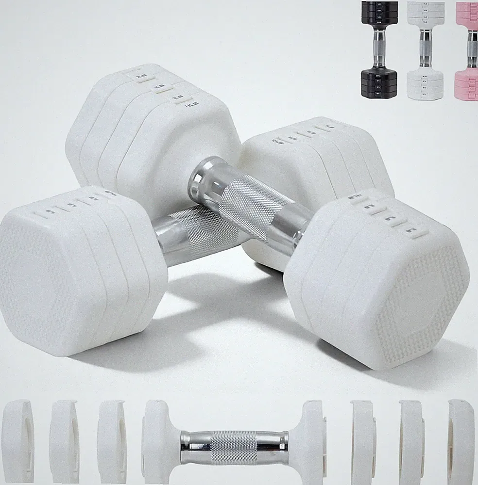 Adjustable Dumbbell Set of 2 Total 20 Lbs 4-In-1 Each 4Lb 6Lb 8Lb 10Lb 1S-Adjust