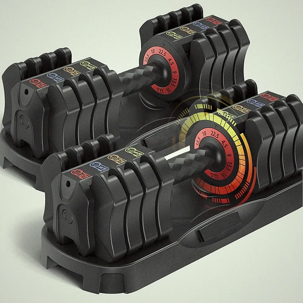 Adjustable Dumbbell Set of 22.5LB Set-1Sec Adjustable Dumbbell Weights-5 in 1