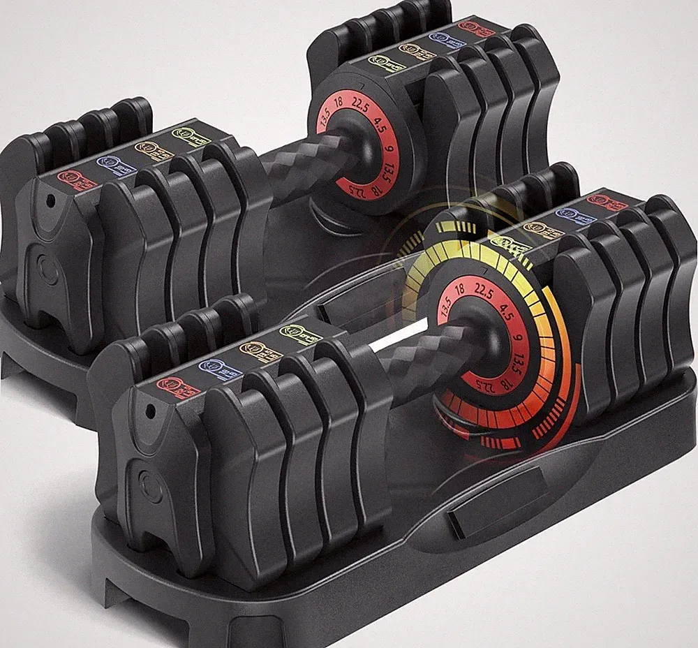Adjustable Dumbbell Set of 22.5LB Set-1Sec Adjustable Dumbbell Weights-5 in 1 Fr