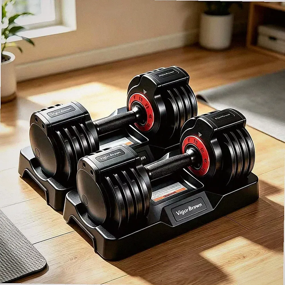 Adjustable Dumbbell Set Storage Case Included All Gender Home Gym Weights