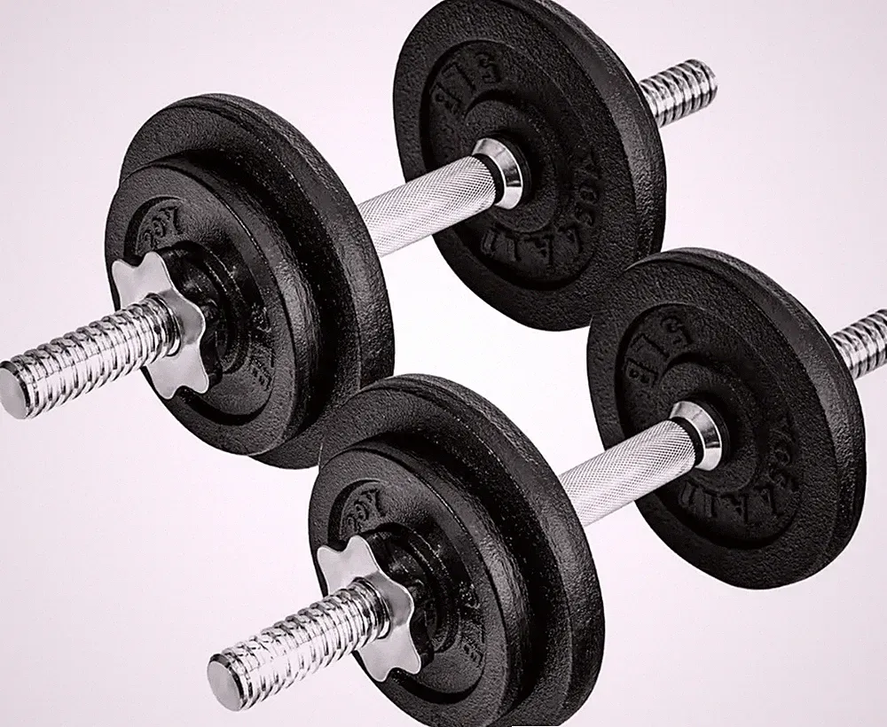 Adjustable Dumbbell Set Weight Plates Star Lock 40-200lb Barbell