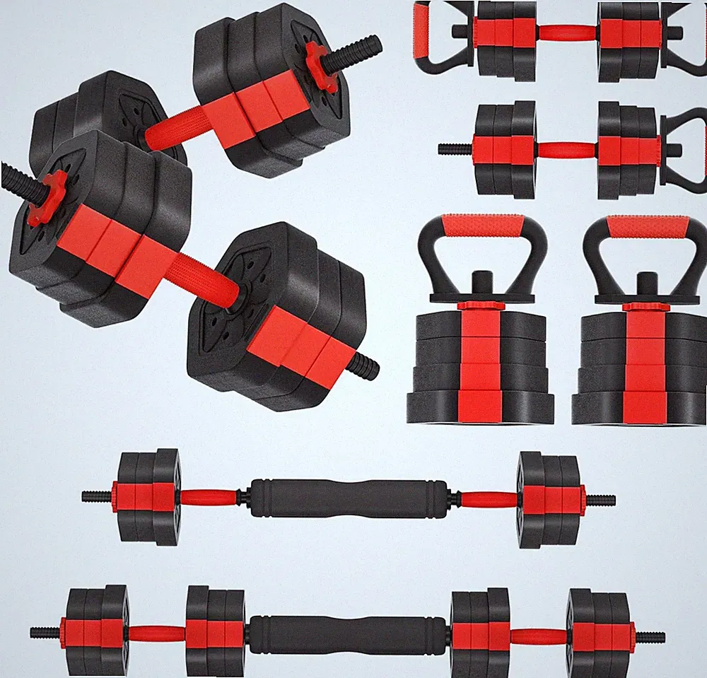 Adjustable Dumbbell Set with Connector for Home Gym - Non-Rolling Weights