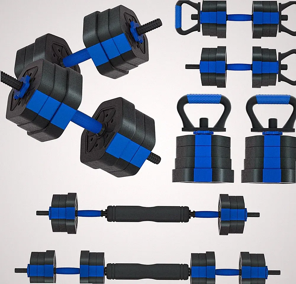 Adjustable Dumbbell Set with Connector - Home Gym Weights, Non-Rolling Design