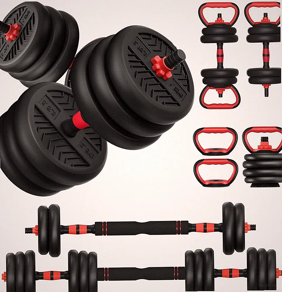 Adjustable Dumbbell Set with Kettlebell Barbell and Push-Up Stand, 20 30 40 60