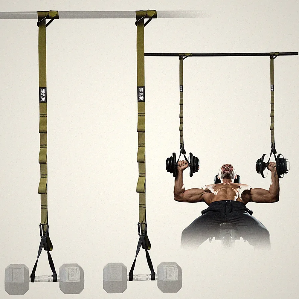 Adjustable Dumbbell Spotter Straps for Barbell Rack Attachment Chest Bench Press
