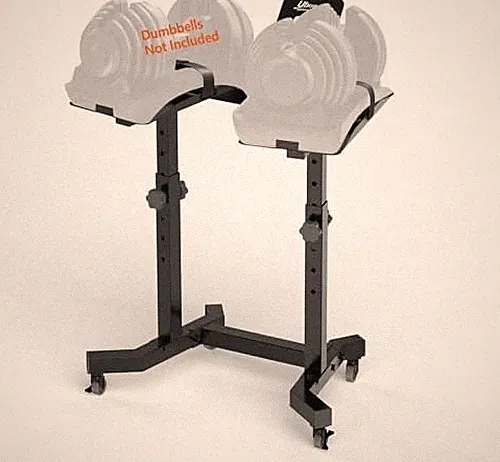 Adjustable Dumbbell Stand Uboway 4 Level Height Rack w/ Wheels Holder