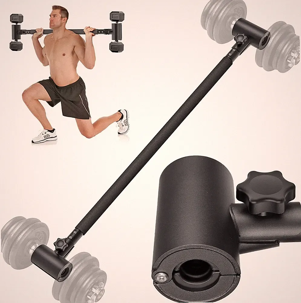 Adjustable Dumbbell to Barbell Converter EZ Curling Bar Adapter Versatile
