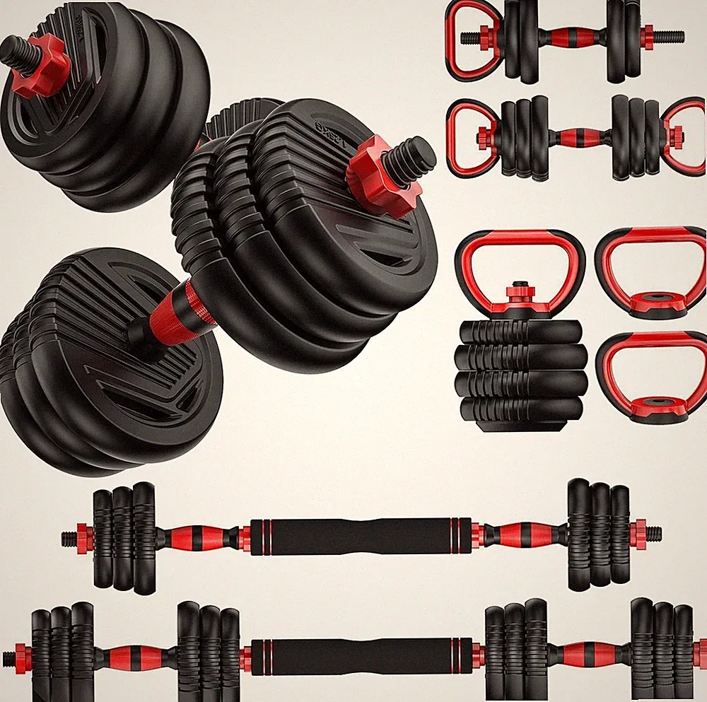 Adjustable Dumbbells, 10/20/30/45/70/90lbs Free Weight Set with Connector, 4...