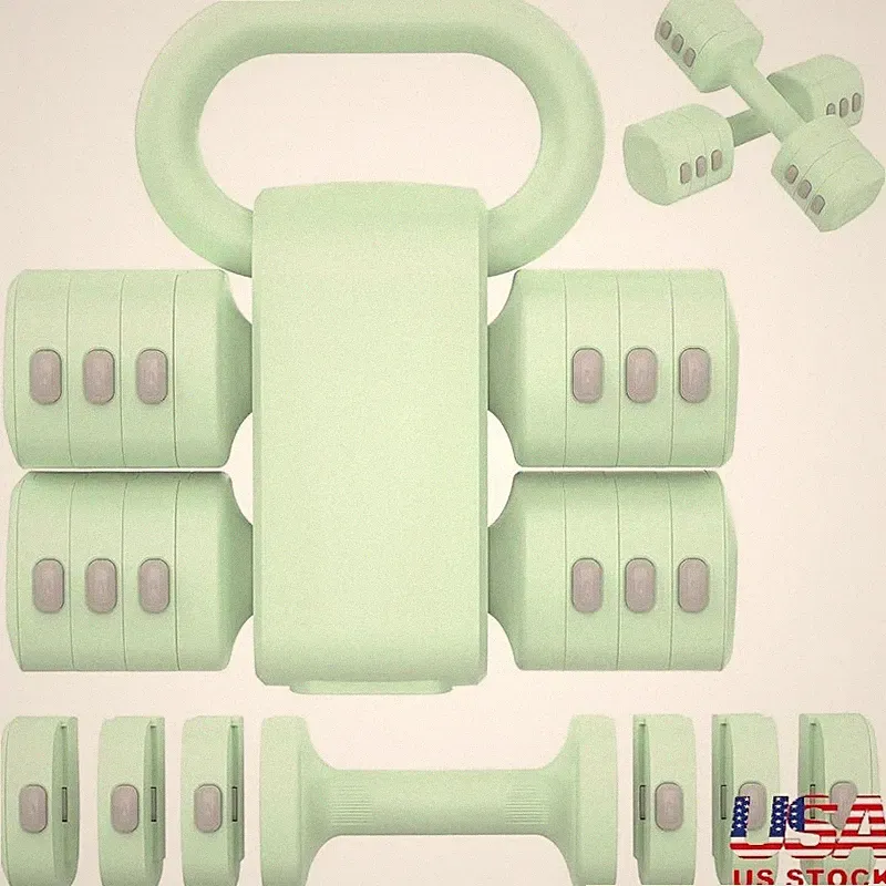 Adjustable Dumbbells 2-in-1 Kettlebell Converter Weight Set Portable Home Gym US