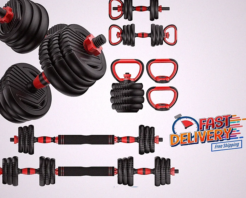 Adjustable Dumbbells 20/30/45/70/90lbs Free Weight Set 4 in 1 Dumbbell Set
