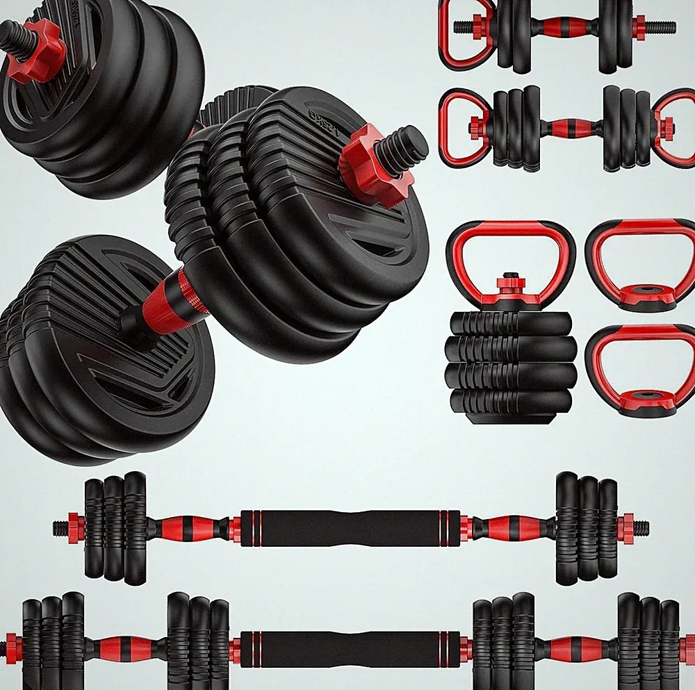 Adjustable Dumbbells, 20/30/45/70/90lbs Free Weight Set With Connector, 5 In1
