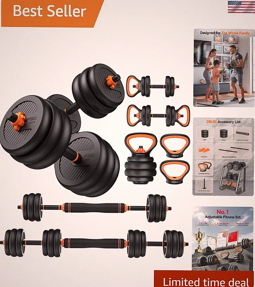 Adjustable Dumbbells, 20-90lbs: Eco-Friendly & Versatile Design