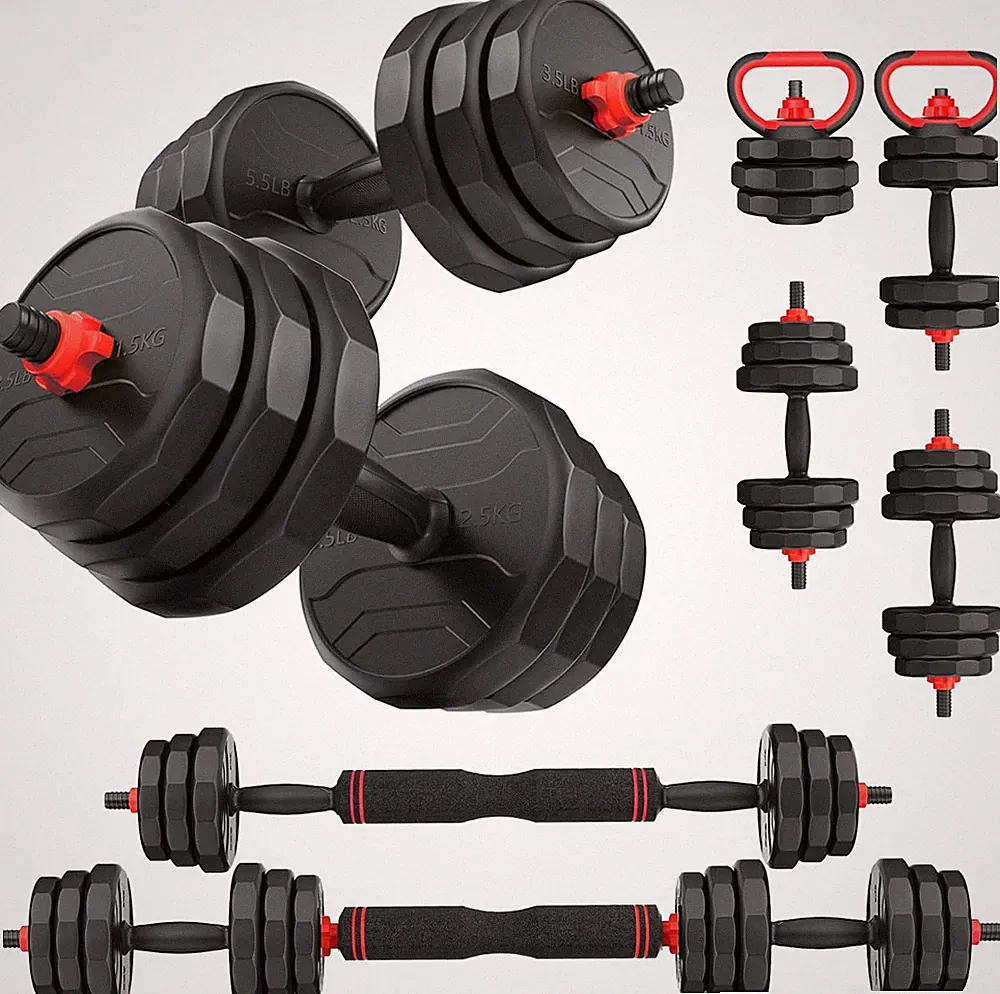 Adjustable Dumbbells 20lb 30lb 40lb 55lb 70lb 90lb Home Gym Sets Used as Barbell