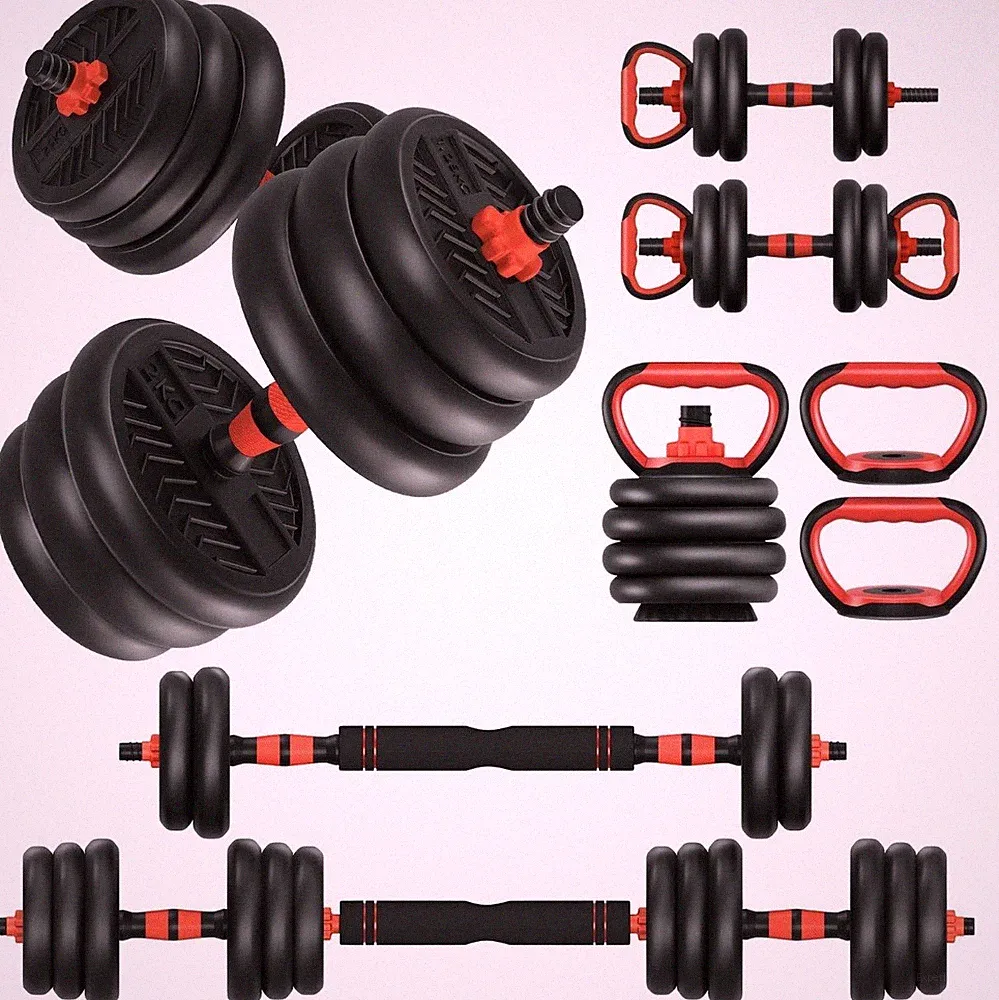 Adjustable Dumbbells,20lbs Free Weight Set with Connector, 4 in1...