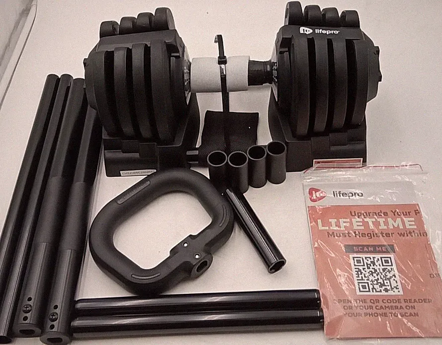 Adjustable Dumbbells 25lb Pair or 90lb Single Quick-Select Hand Weights