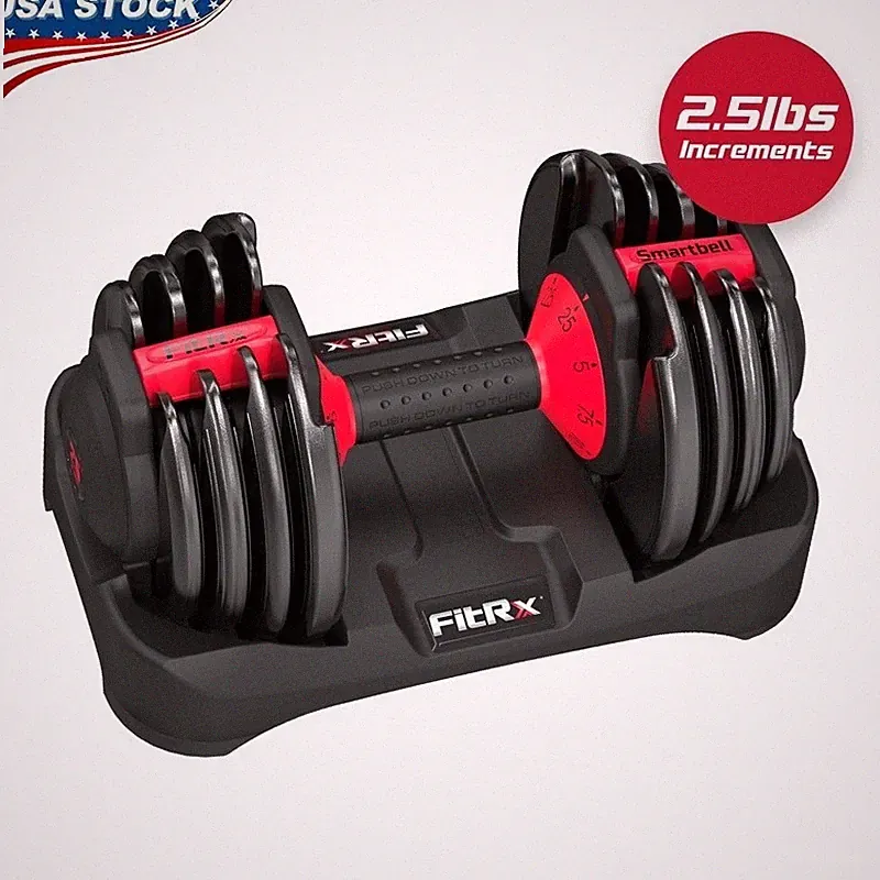 Adjustable Dumbbells 25lb Quick-Select Home Gym Weight Set Anti-Slip Grip New