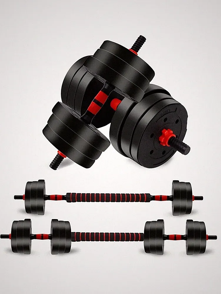 Adjustable Dumbbells 44LBS Non-Slip Barbell Weight Set Home Gym