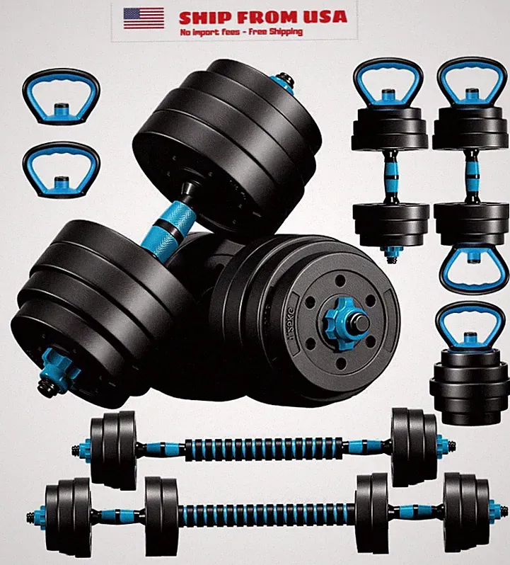 Adjustable Dumbbells, 45LBS 4-in-1 Portable Changeable Dumbbell, Kettlebells, Pu