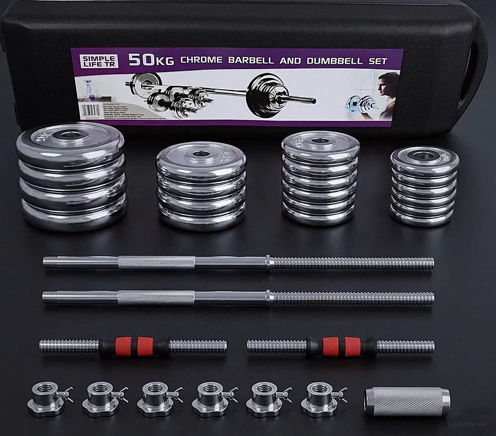 Adjustable Dumbbells Barbell Set 110lb 66lb 44lb Cast Iron Weights Home Gym Box