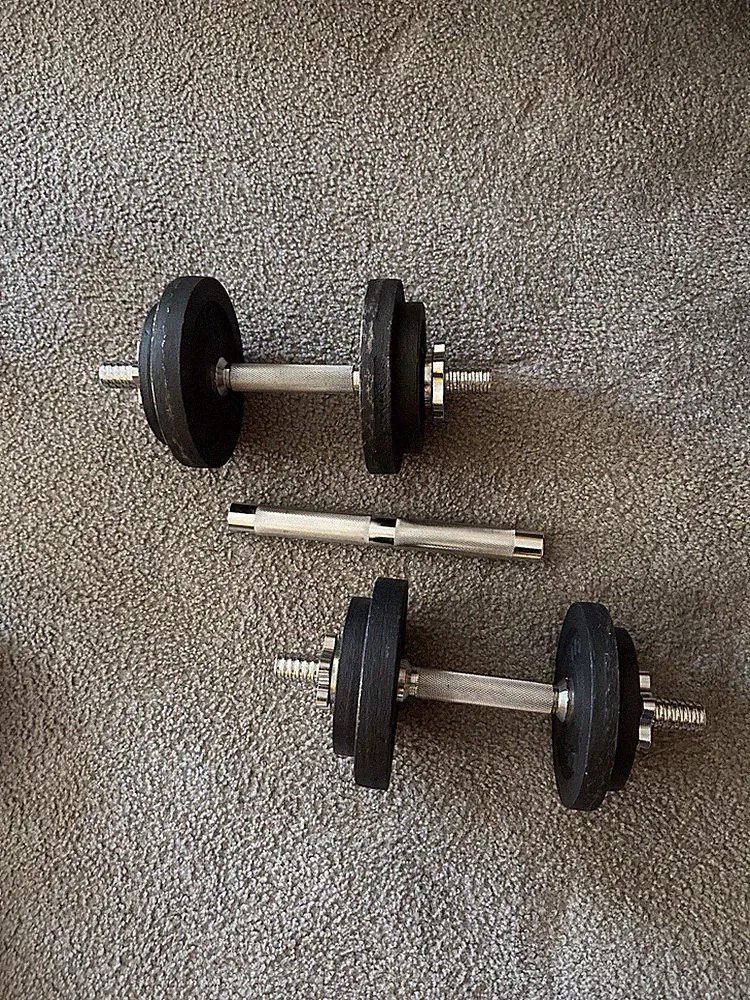 Adjustable Dumbbells Cast Iron with Connector 39.5lbs papababe