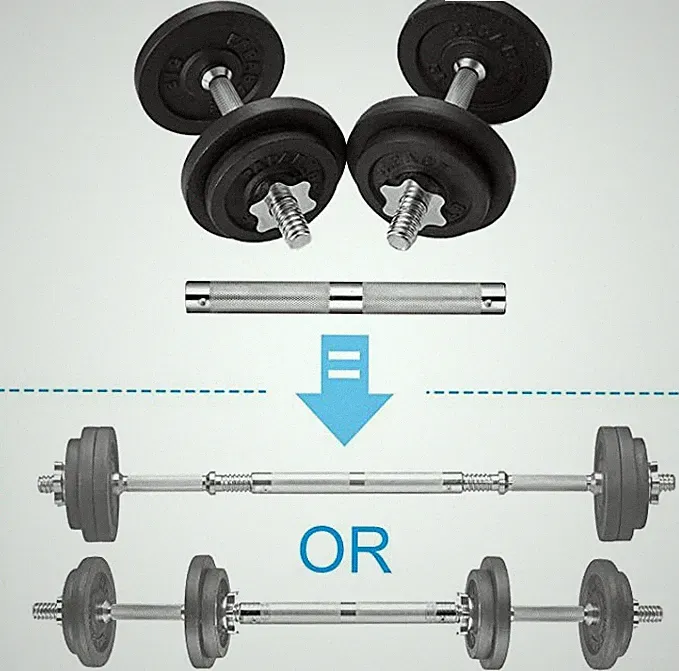 Adjustable Dumbbells Cast Iron with Connector 40, 50, 65, 105, to 200 L papababe