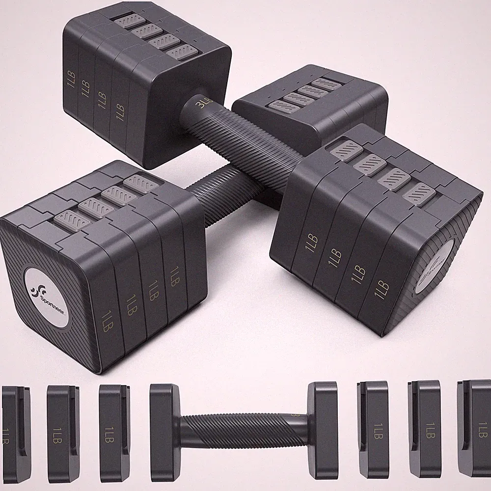 Adjustable Dumbbells Hand Weights Set: 5 in 1 Weight Adjustment 10 LB Dumbbel...