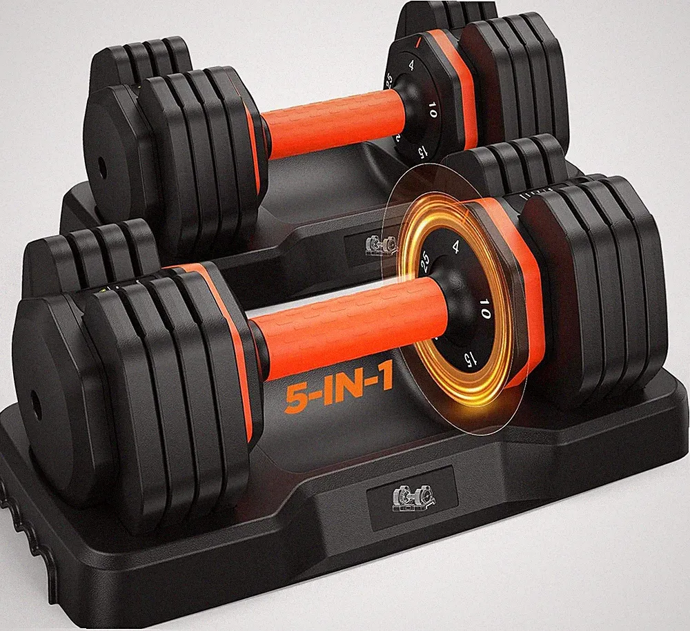 Adjustable Dumbbells Pair Anti Slip Exercise Weight Set Home Gym Workout Fitness