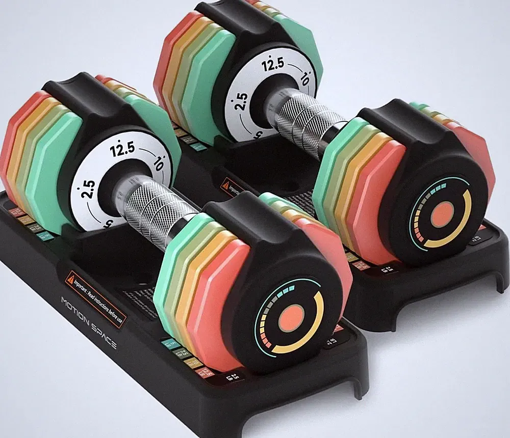 Adjustable Dumbbells Set 12.5LB/22.5LB Pair, 1-Sec Fast Adjustable 5 Weights