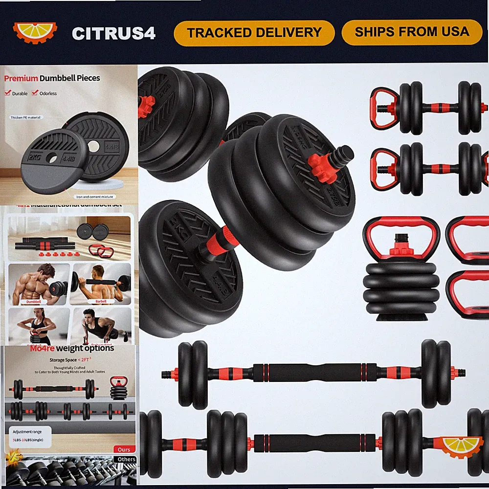 Adjustable Dumbbells Set 20-80lbs, 4-in-1 Free Weights for Home Gym, Kettlebell/