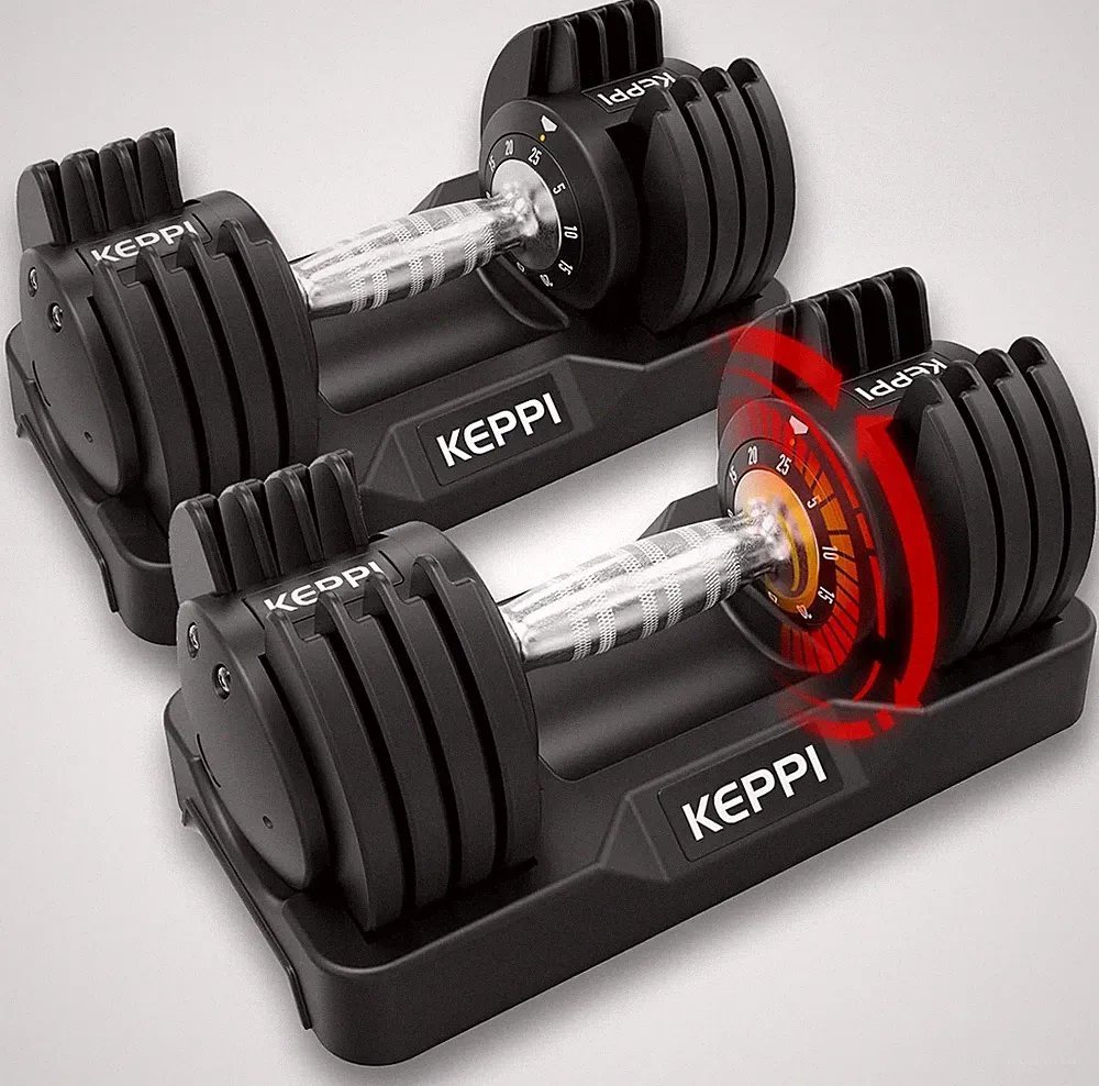 Adjustable Dumbbells Set-25Lb/40Lb/55Lb/60Lb, Anti-Slip Metal Fast Adjust Weight