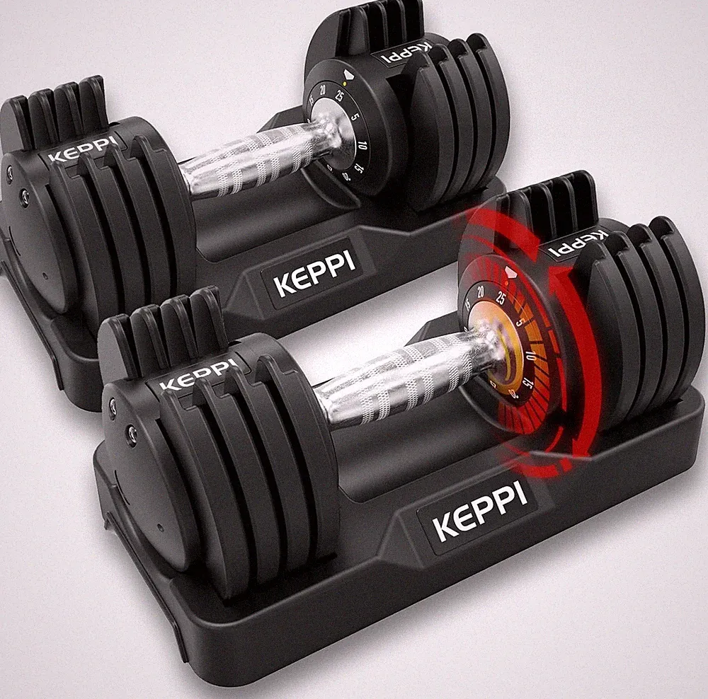 Adjustable Dumbbells Set 25Lb/55Lb with Anti-Slip Metal Handle for Workout