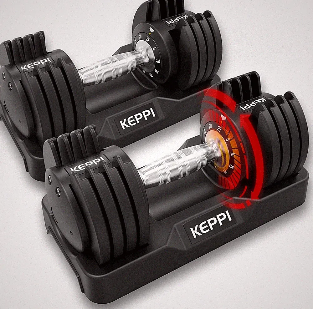 Adjustable Dumbbells Set 25LB-Pair, Anti-Slip Metal Fast Adjust Weight Handle