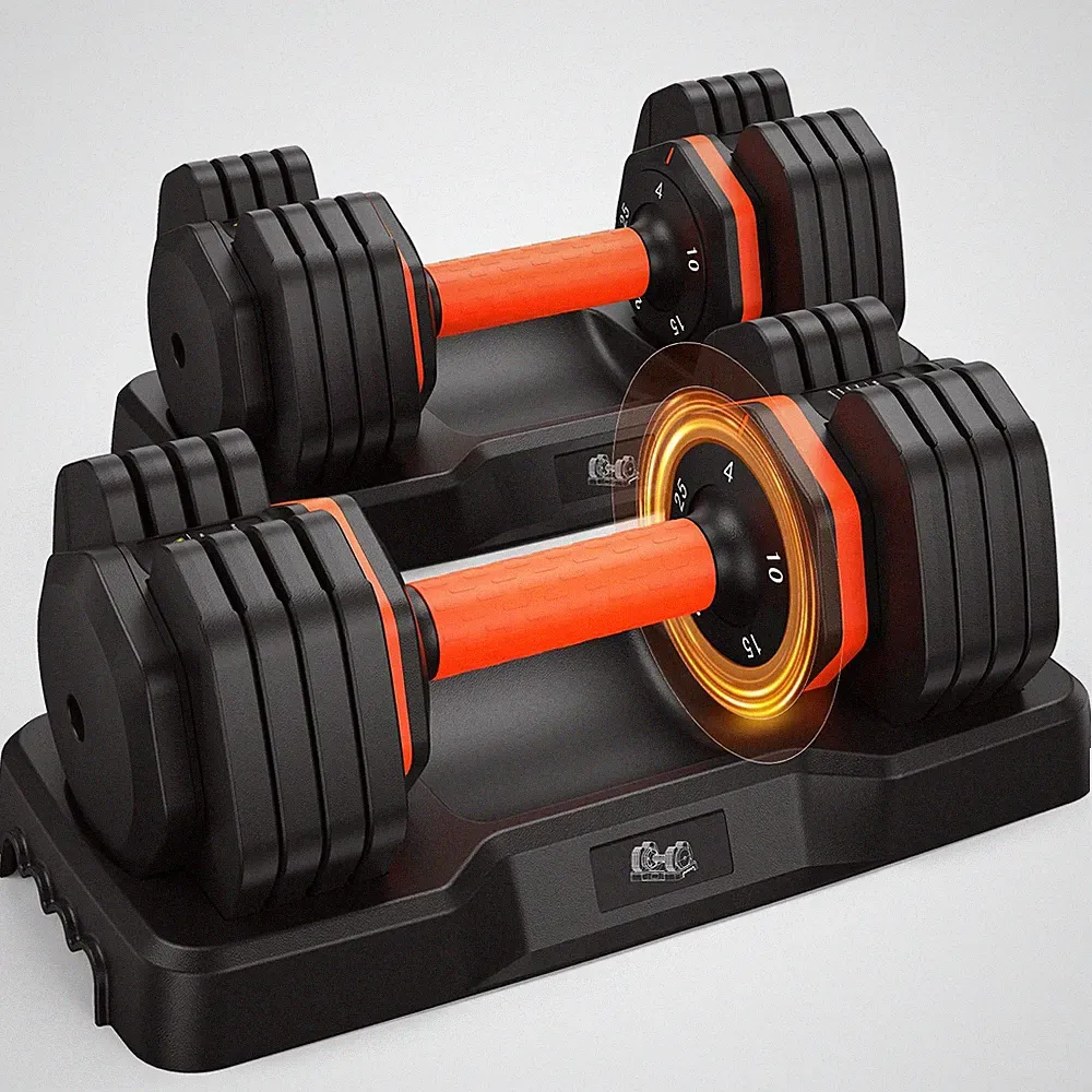 Adjustable Dumbbells Set 25LB, Weights Dumbbells Set 5/10/15/20/25lbs, Anti-S...