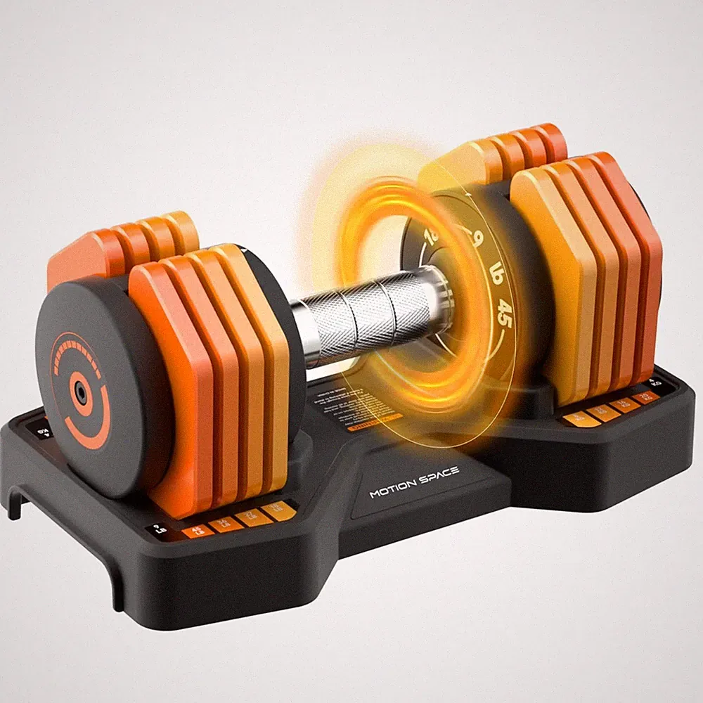 Adjustable Dumbbells Set 45LB Single, 1-Sec Fast Adjustable 5 Weigh... Fast Ship