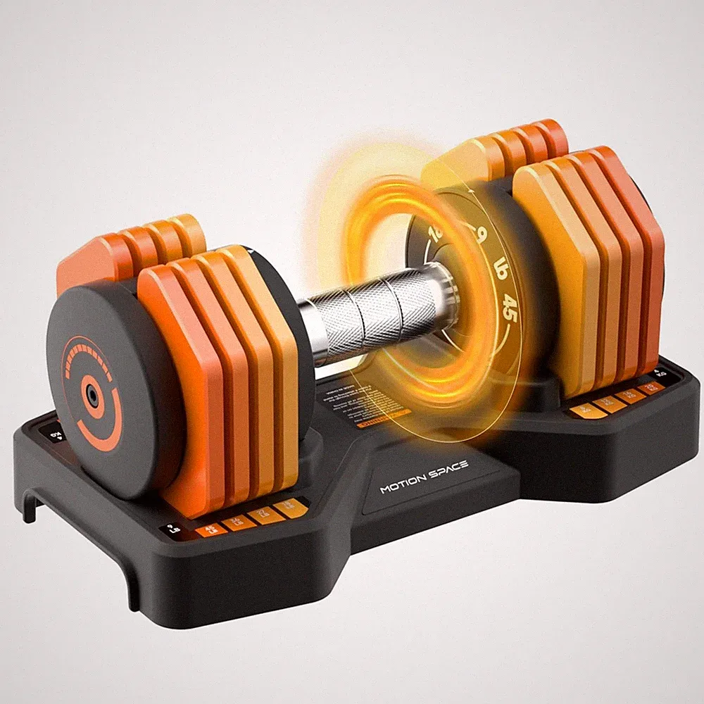 Adjustable Dumbbells Set 45LB Single, 1-Sec Fast Adjustable 5 Weights by Turn...