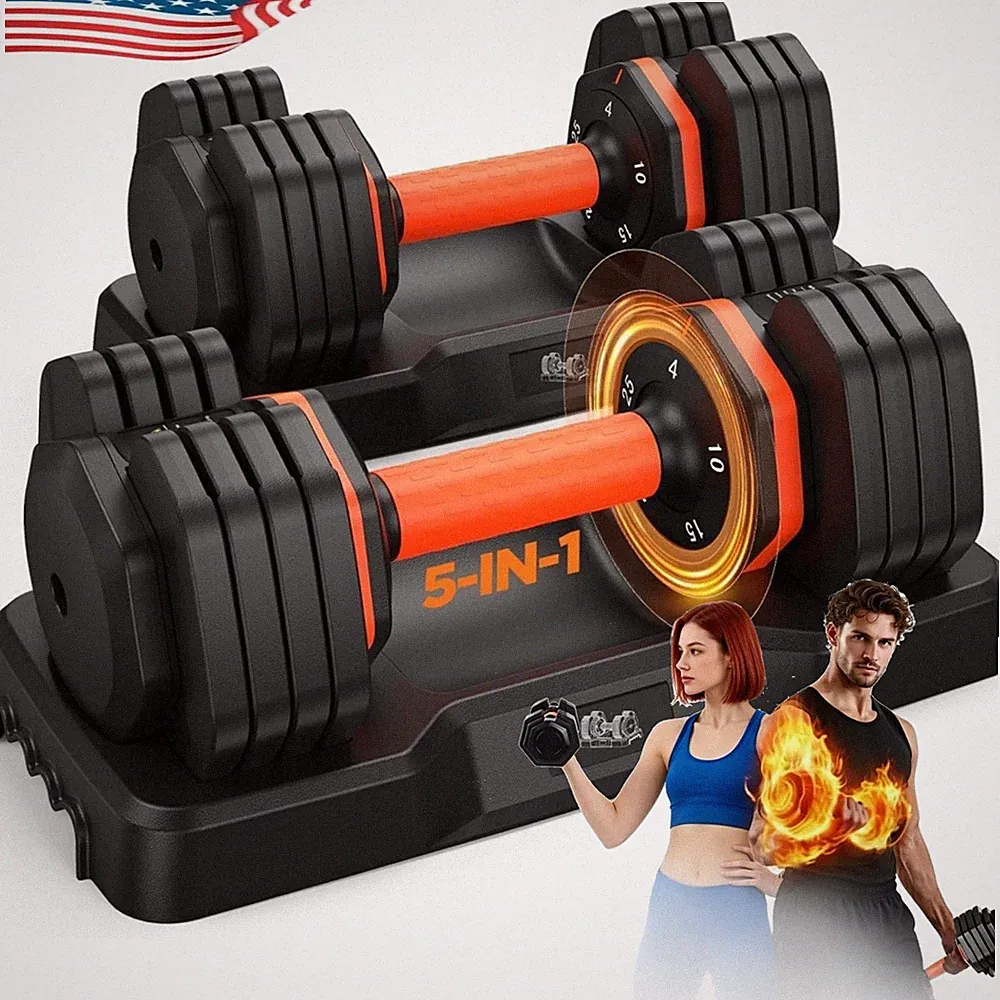 Adjustable Weight Dumbbells 15 Lbs Pair
