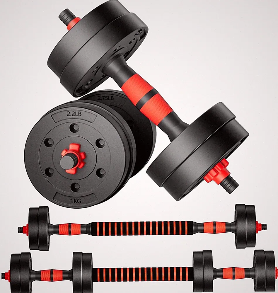 Adjustable Dumbbells Set Convertible to Barbell Home Gym Free Weights