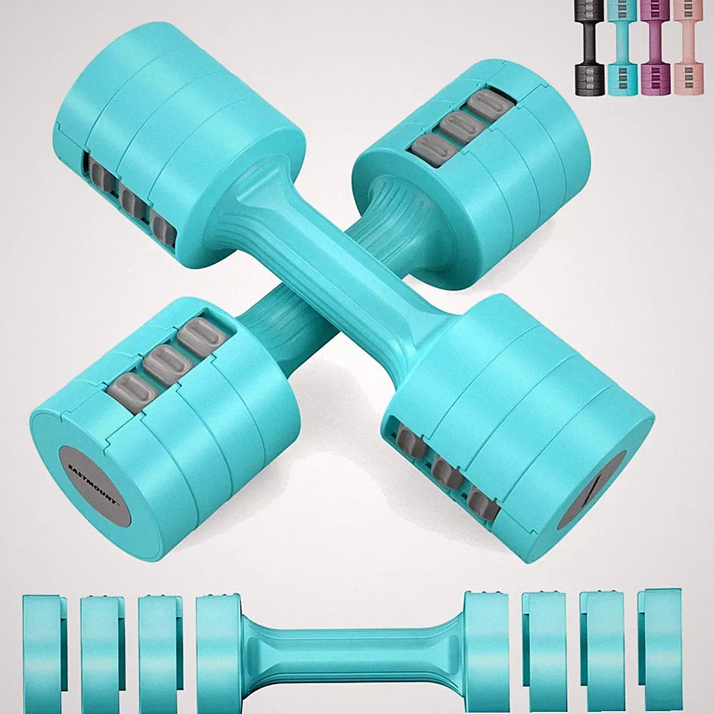 Adjustable Dumbbells Set of 2 10 lb Total Free Weights for Home Gym Exercise